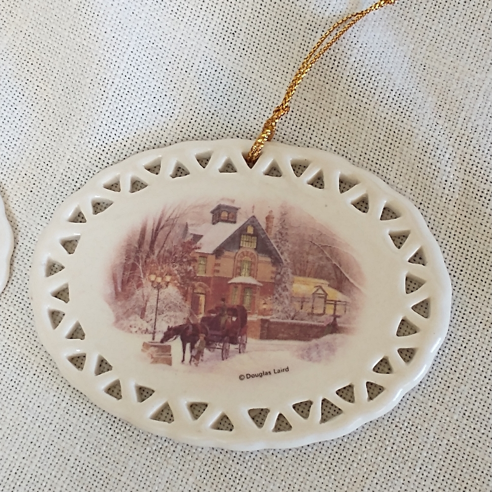 Christmas Ornaments Lot of 2 Douglas Laird Collectible Porcelain Ornamen…
